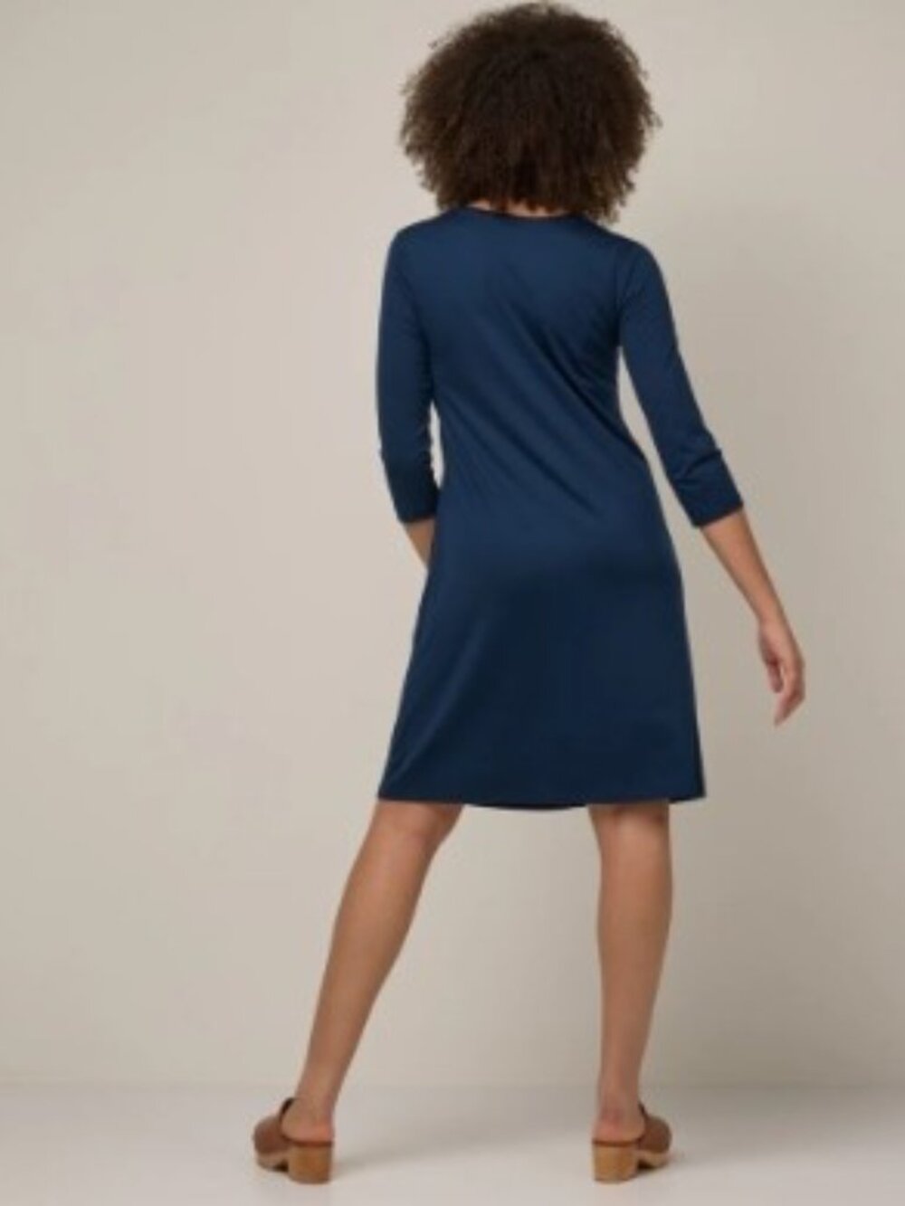 Wool& Willow Swing Dress size L-Long Marine Blue - Picture 2 of 5